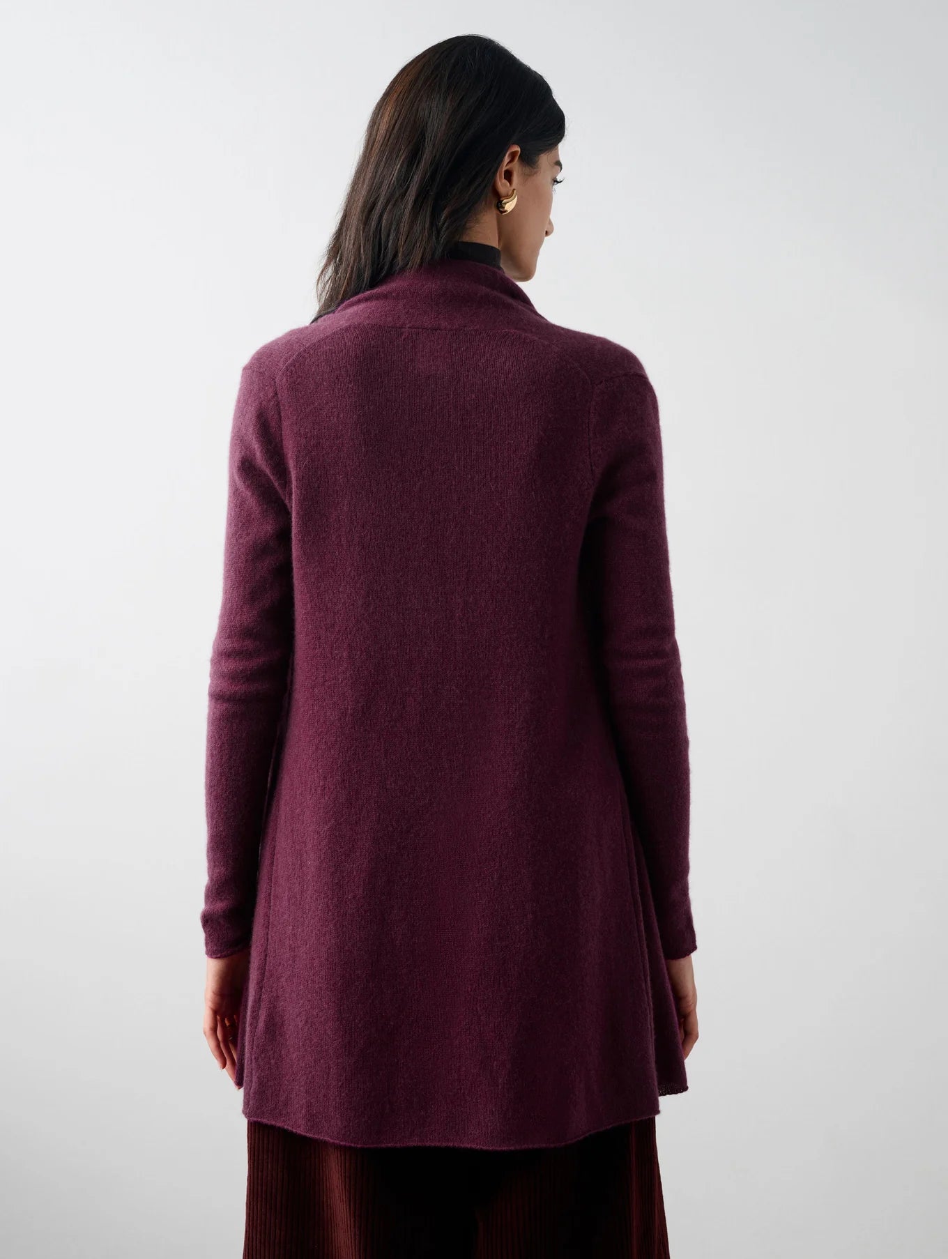 Cashmere trapeze cardigan - Midnight Plum