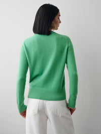 Essential cashmere crew- retro green