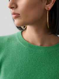 Essential cashmere crew- retro green