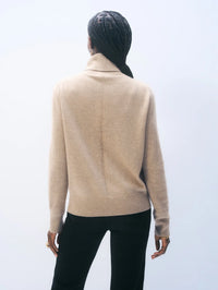 cashmere turtleneck -taupe heather