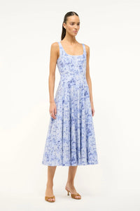 Wells dress - Periwinkle sketchbook floral