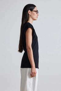 Asymmetric tunic tee - Black
