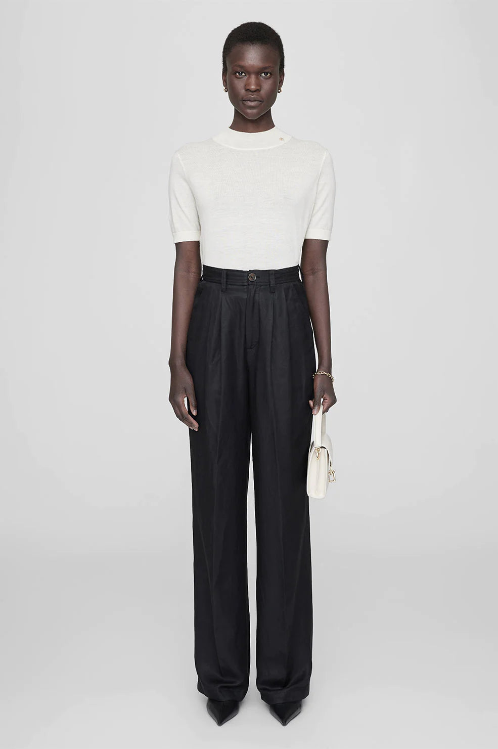 Carrie Pant - Black linen