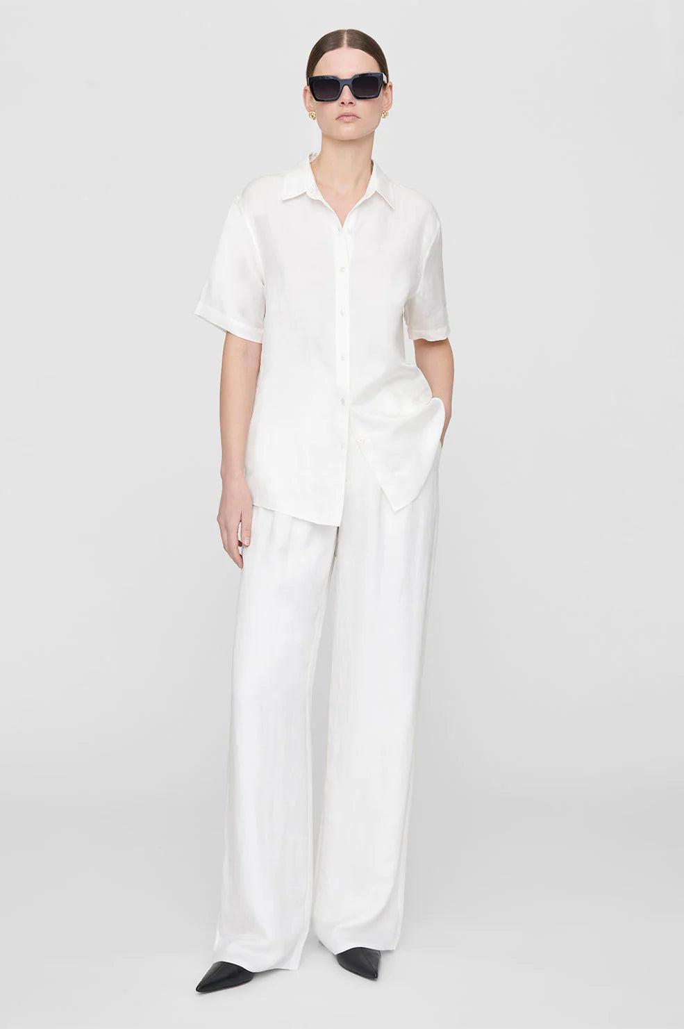 Carrie Pant - white linen