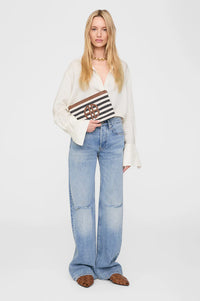 Lili pouch - black & natural stripe