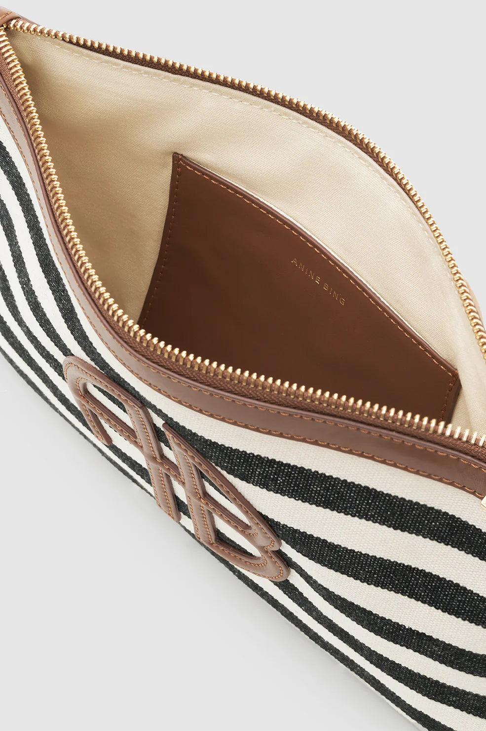 Lili pouch - black & natural stripe