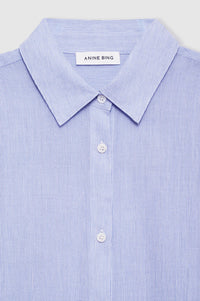 Plaza shirt - blue & white mini stripe