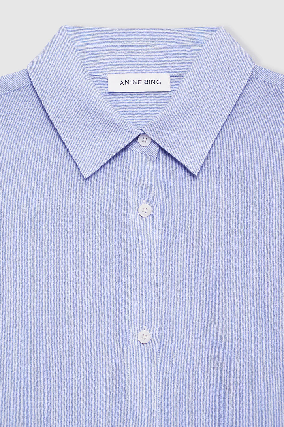 Plaza shirt - blue & white mini stripe