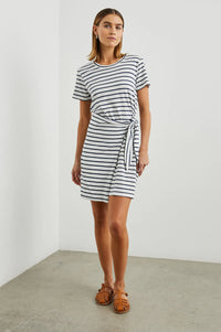 Edie dress - Ivory & Navy Stripe