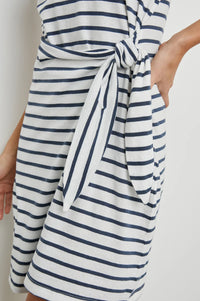 Edie dress - Ivory & Navy Stripe