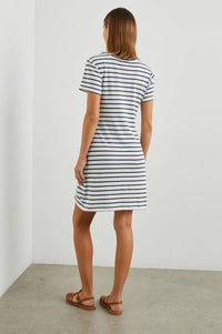 Edie dress - Ivory & Navy Stripe