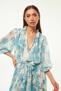 Olivia dress - Turquoise Flora