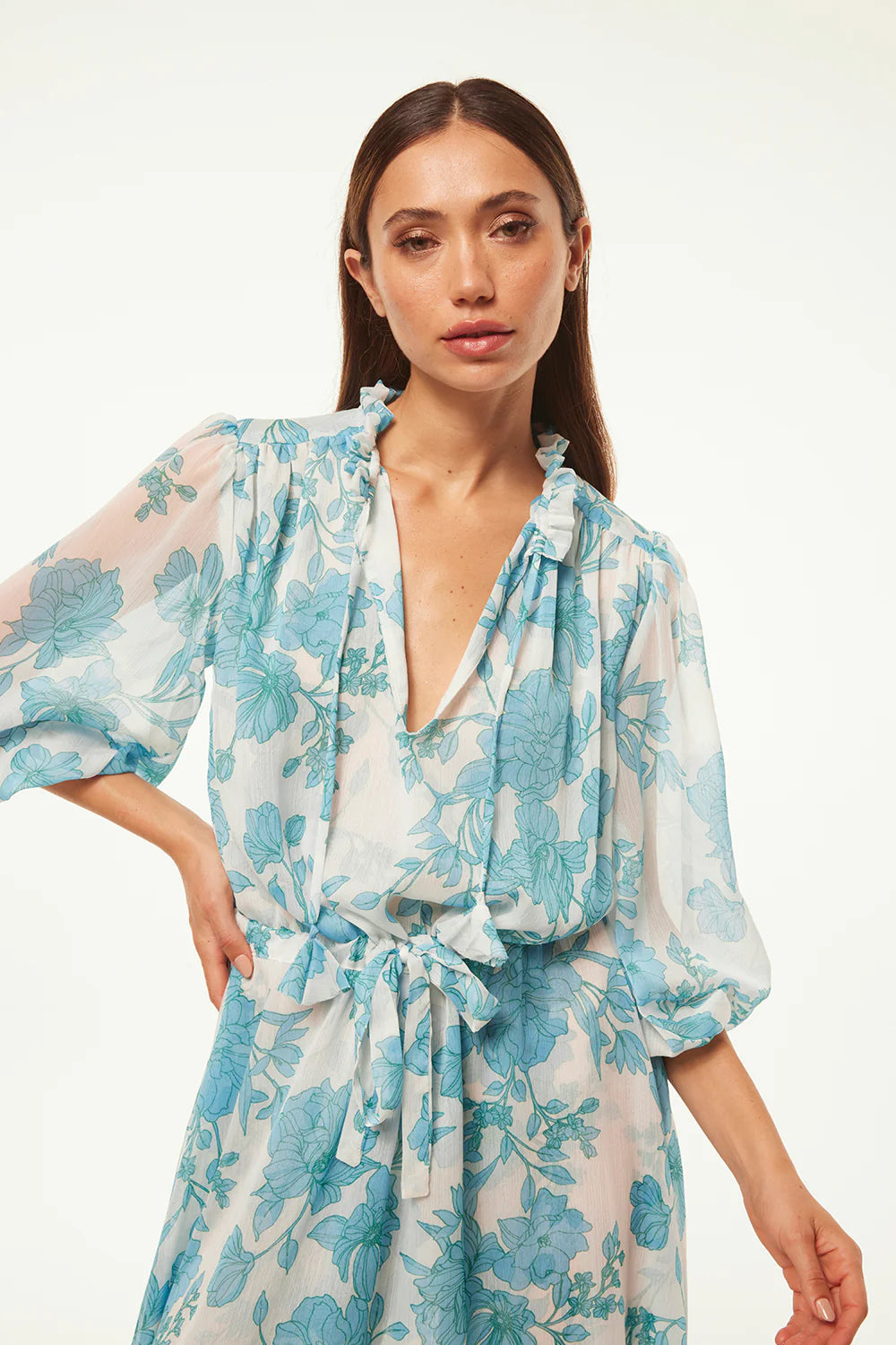 Olivia dress - Turquoise Flora