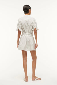Mini Lorenza dress - ivory micro stripe