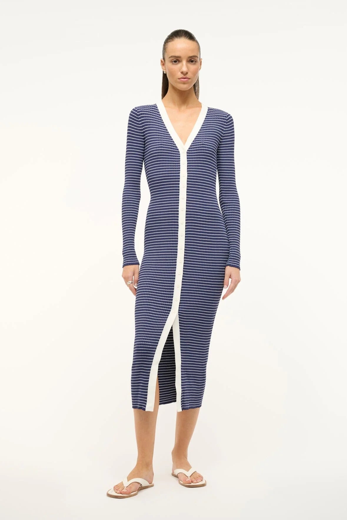 Shoko - Navy micro stripe
