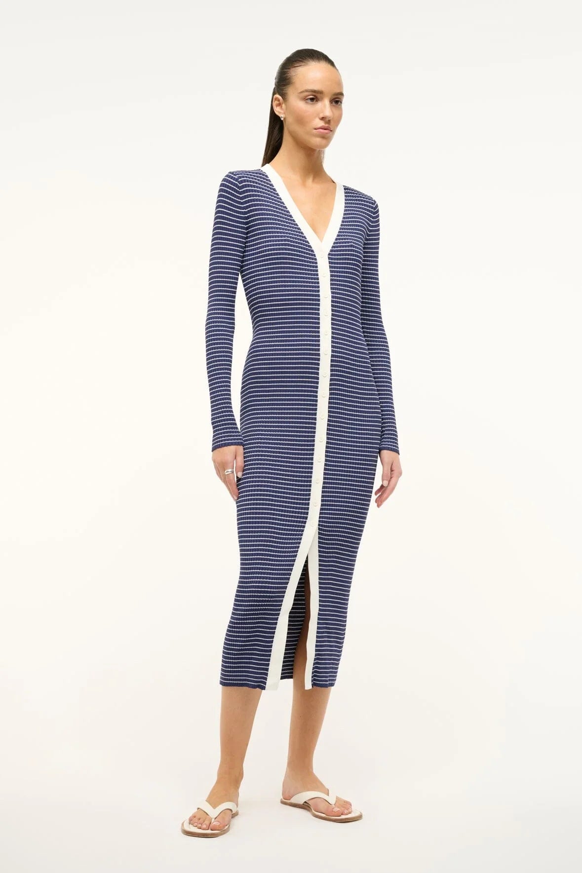 Shoko - Navy micro stripe