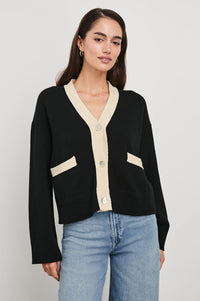 Geneva cardigan - black/ivory