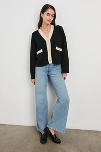 Geneva cardigan - black/ivory