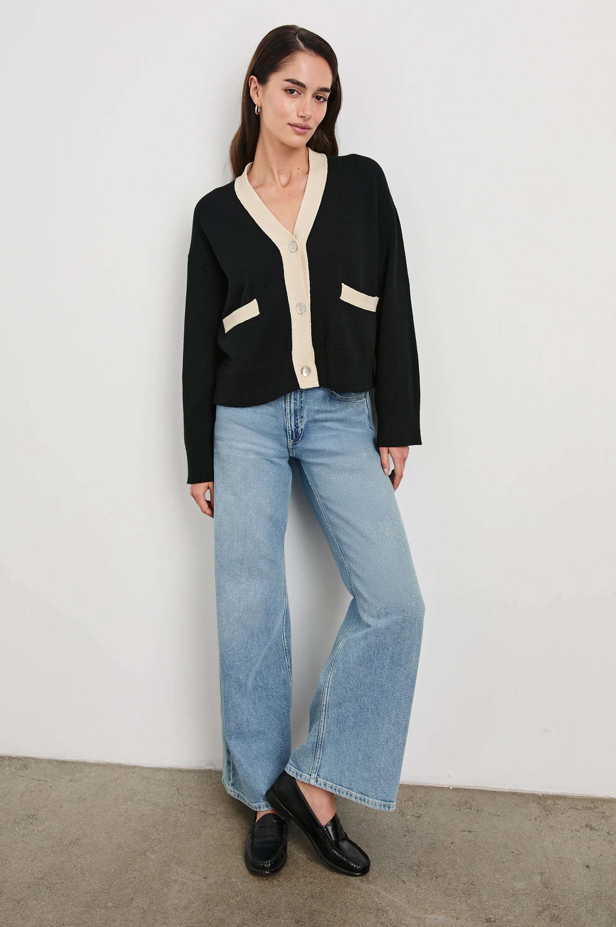 Geneva cardigan - black/ivory