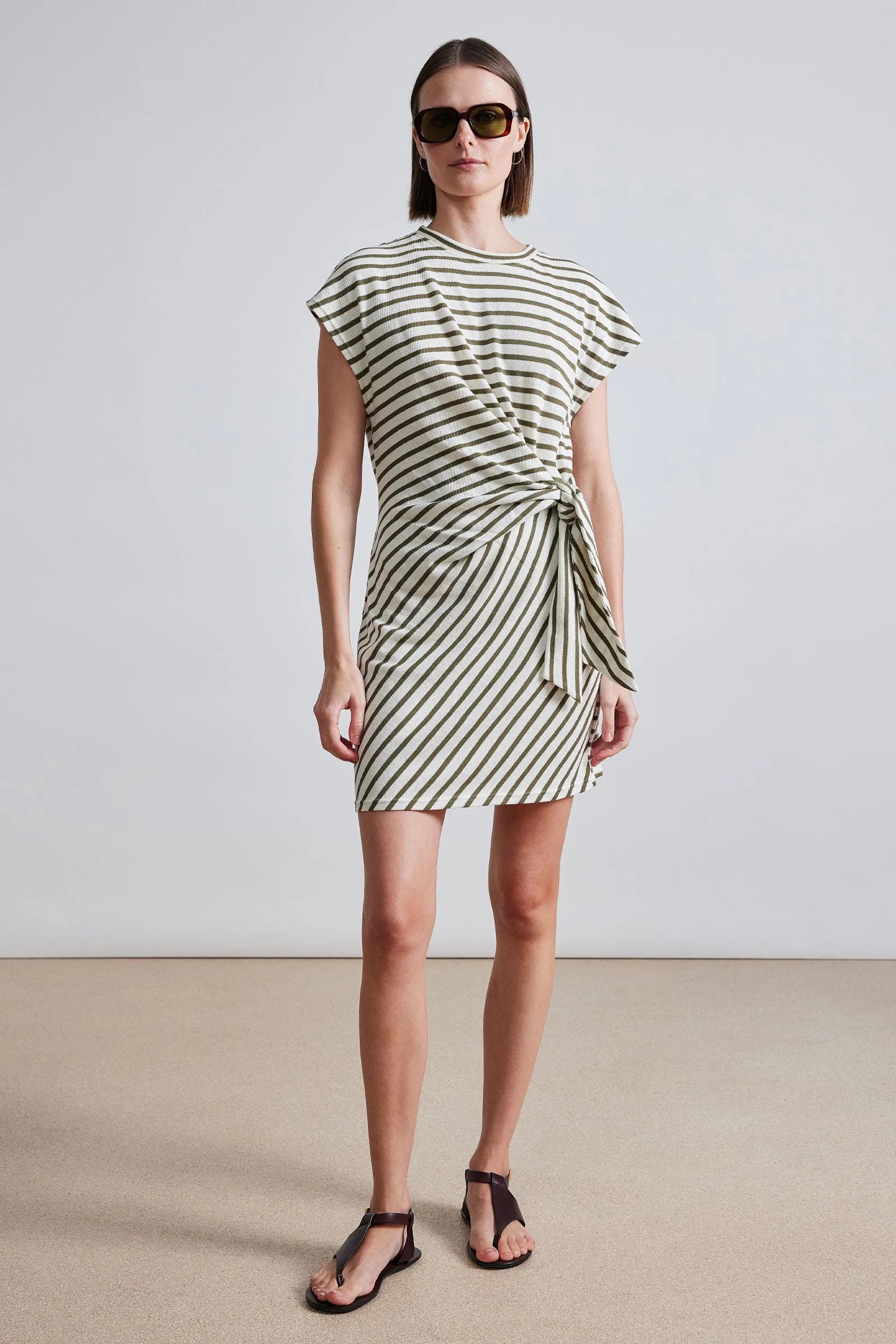Nina mini dress- Cream & Olive