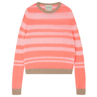 Contrast cashmere stripe - neon & pale pink