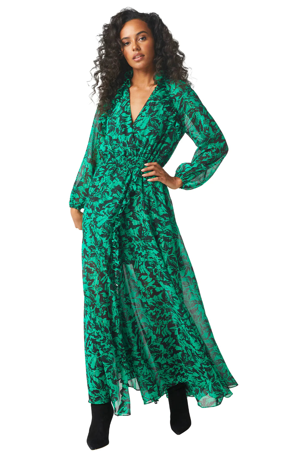 Jocasta dress - Emerald abstract