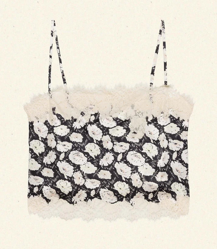 Loure top - Noir Fleurs