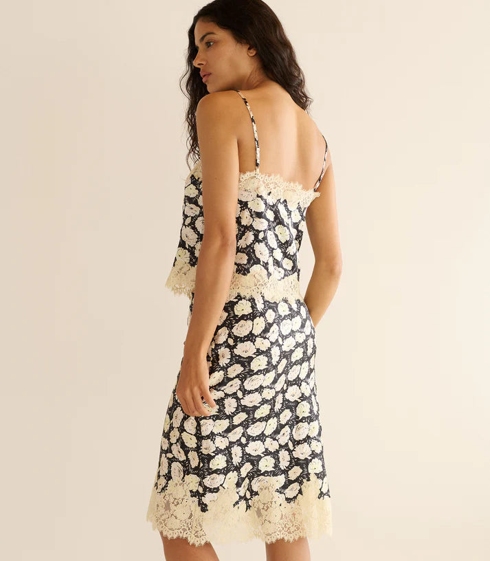 Loure top - Noir Fleurs