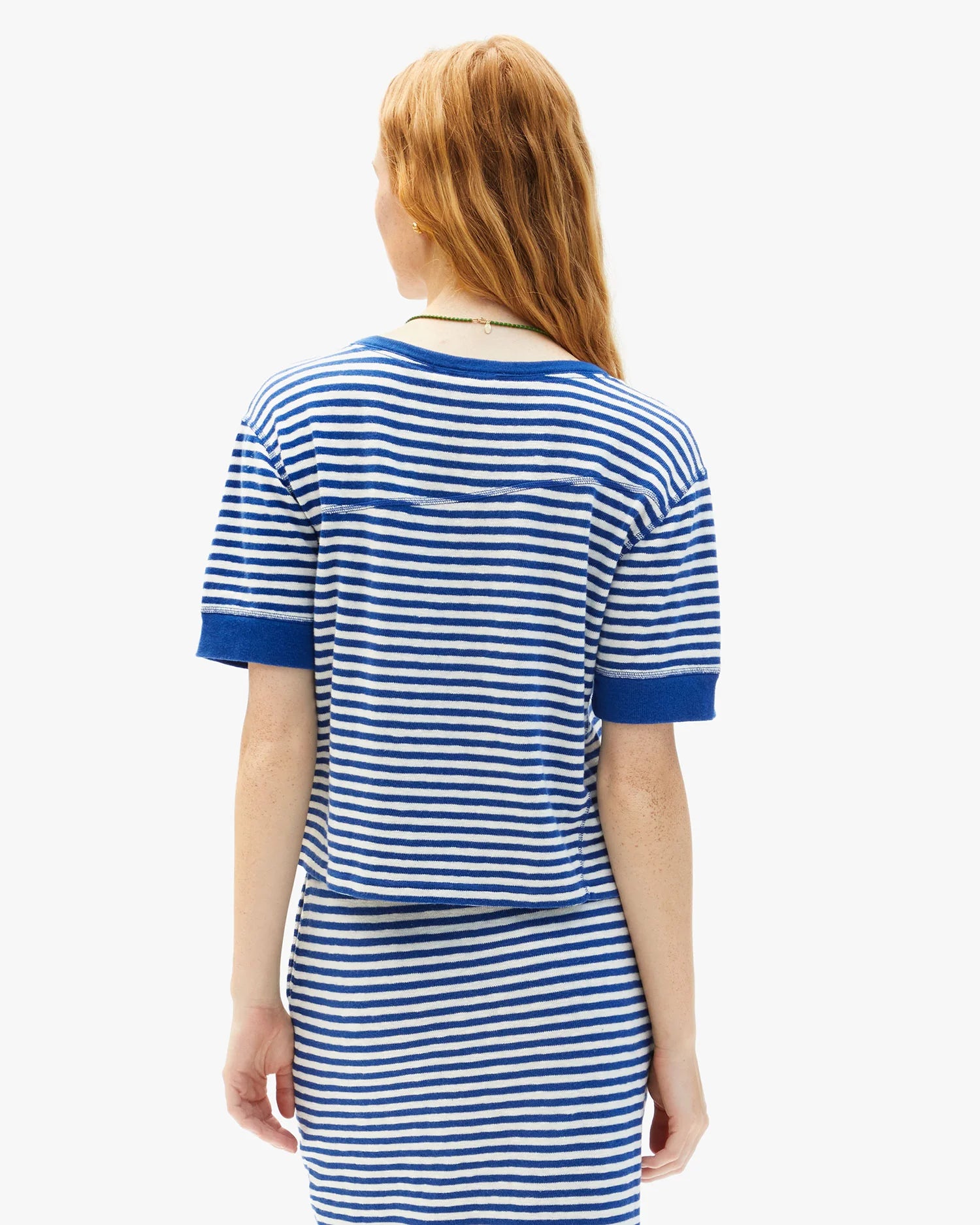 Le Bateau tee - cobalt & cream stripe