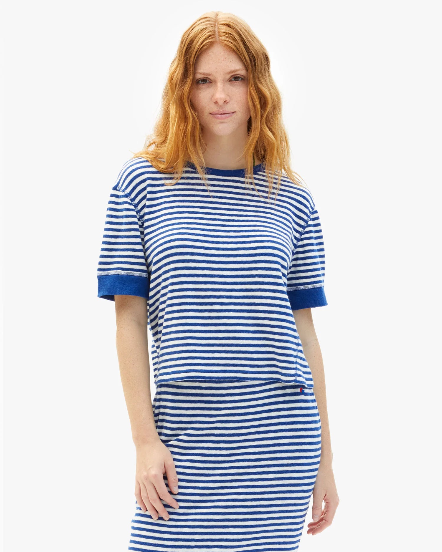 Le Bateau tee - cobalt & cream stripe