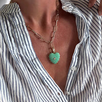 Maylene chrysoprase clip necklace