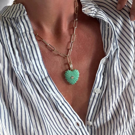 Maylene chrysoprase clip necklace