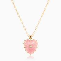 Malene pink opal paperclip necklace