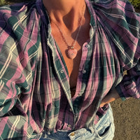 Malene pink opal paperclip necklace