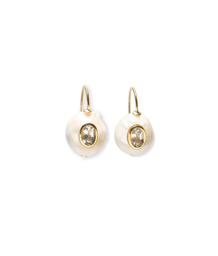 Pearl Pablo earrings- green amethyst