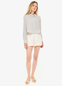 Monty linen top - double stripe