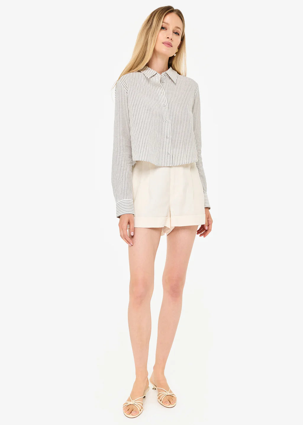 Monty linen top - double stripe