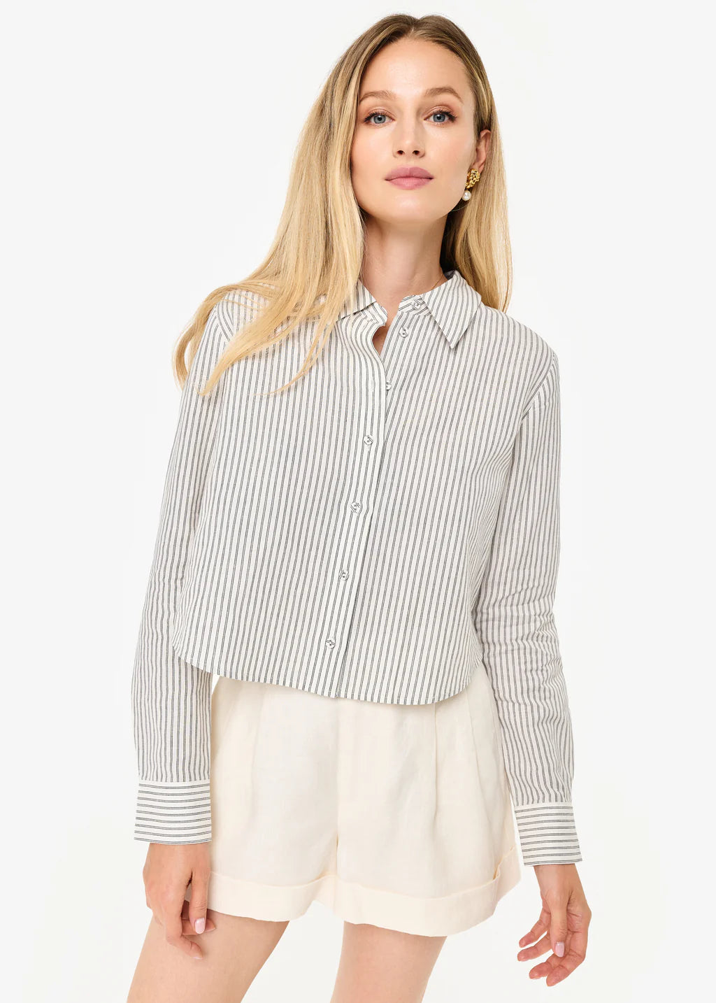 Monty linen top - double stripe