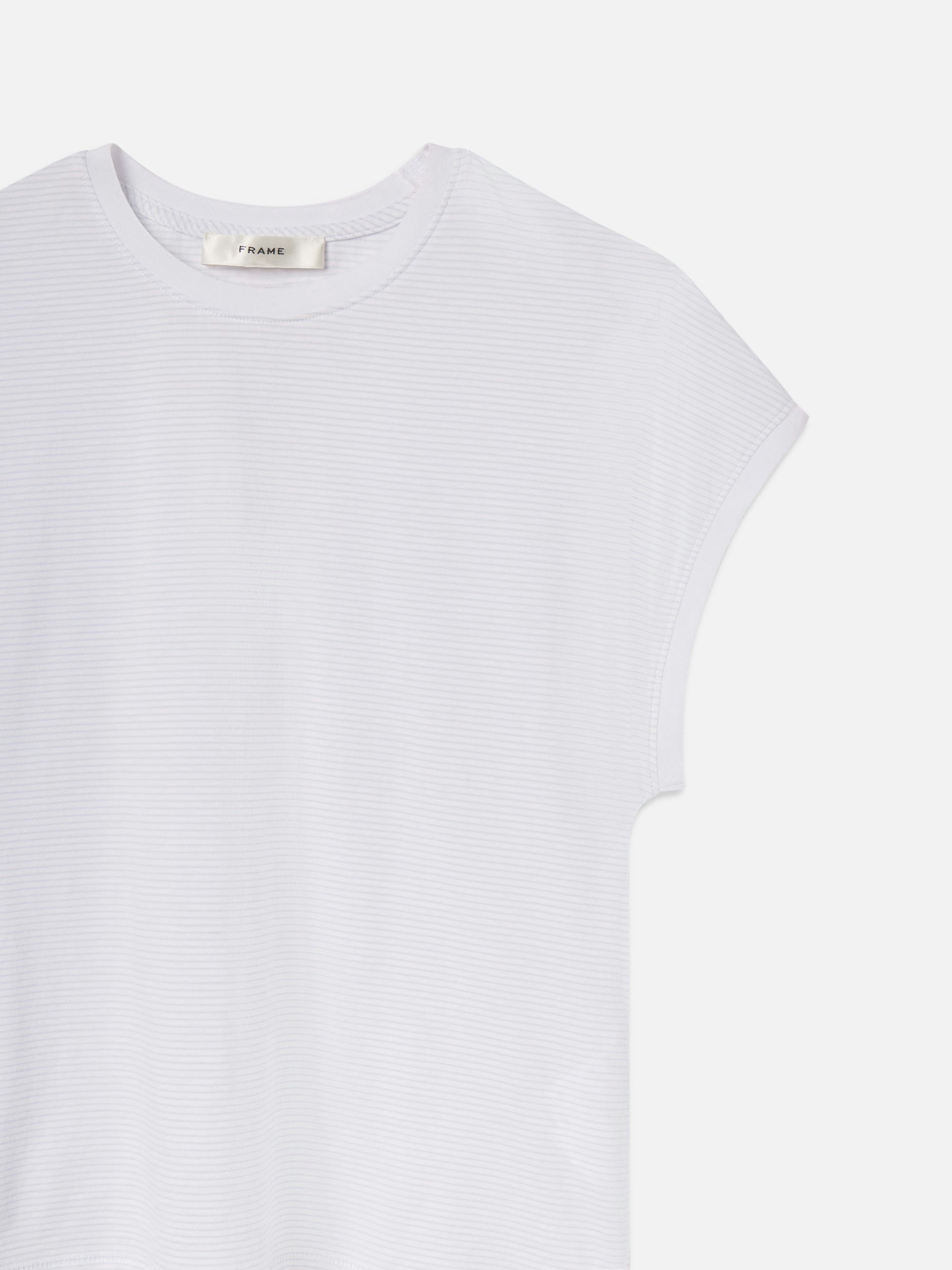 The Muscle tee -powder blue stripe