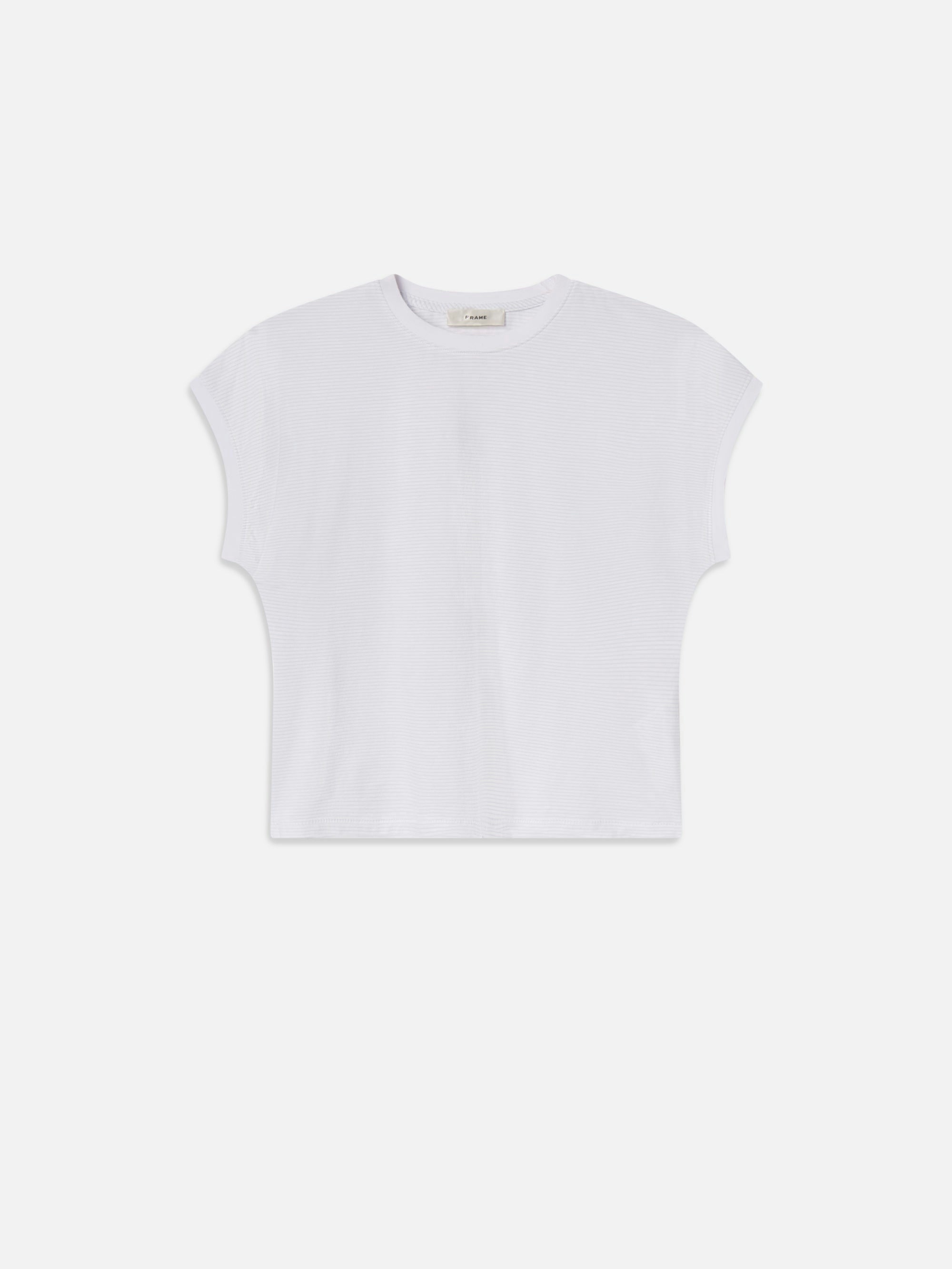 The Muscle tee -powder blue stripe