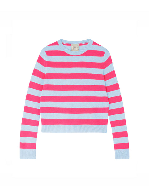 stripe crew cashmere - neon