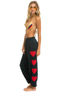 Heart stitch sweatpants - charcoal
