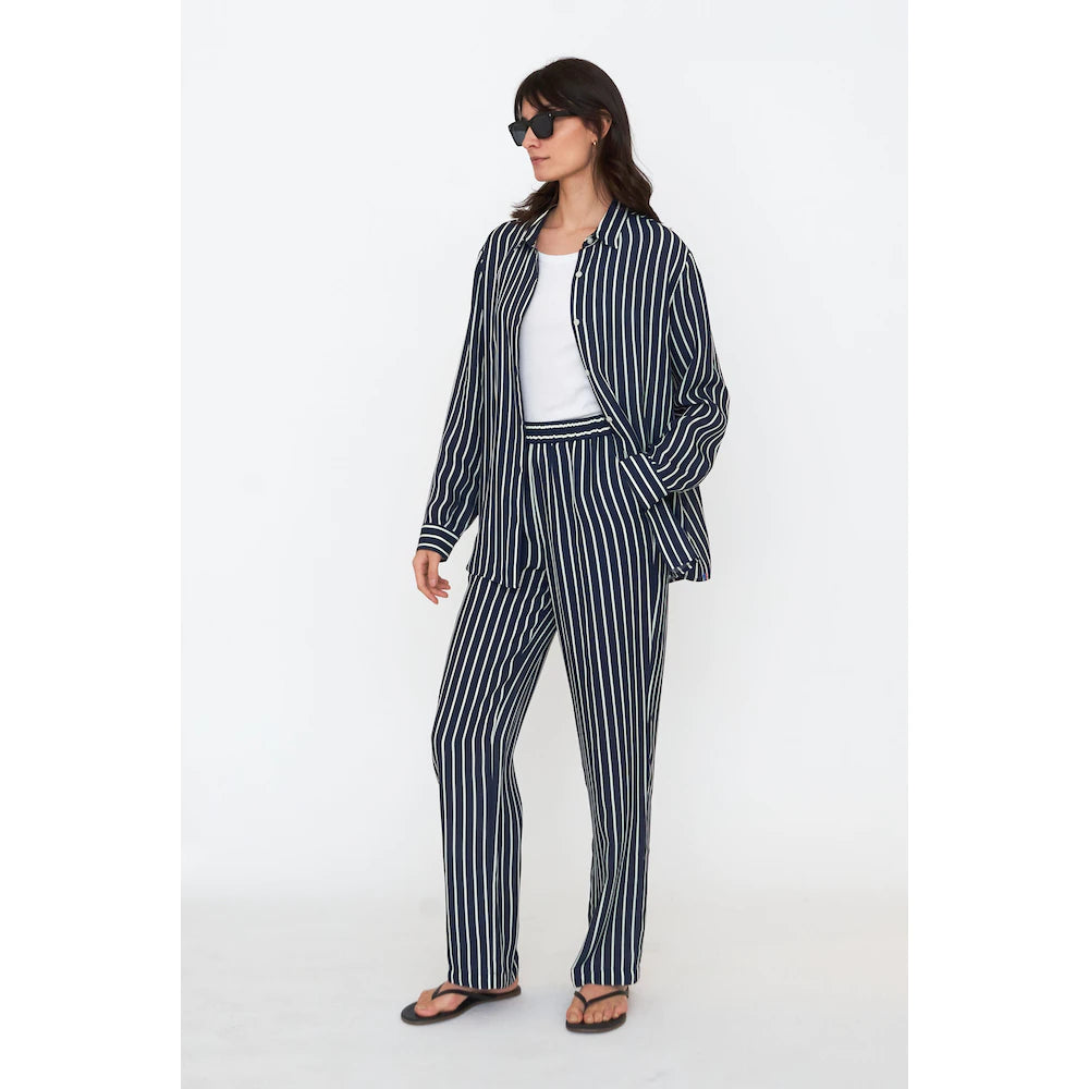 The silk Ponza - navy & cream