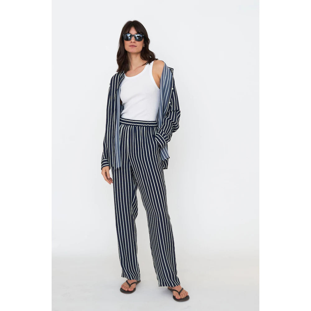 The silk Ponza - navy & cream