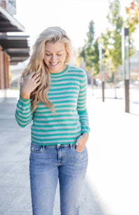 London cashmere - emerald stripe