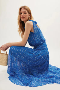 Abi midi dress- layla dot blue