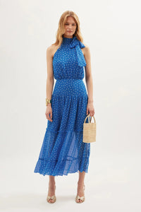 Abi midi dress- layla dot blue