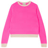 Contrast cashmere crew - hot pink