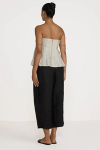 Strapless pleated top - natural