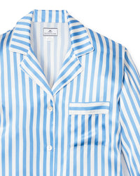Silk nightshirt - azure stripe